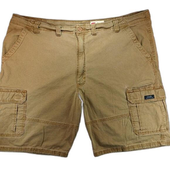Wrangler Relax Fit Cargo Shorts 48x10 RUNS SMALL Measures Mens 46x10. Tan...... - Picture 1 of 9
